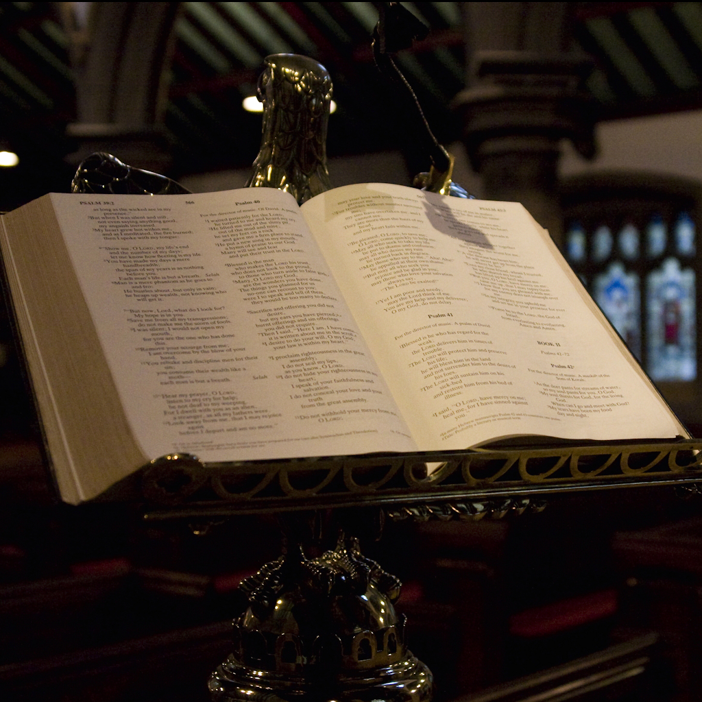 Bible on a stand